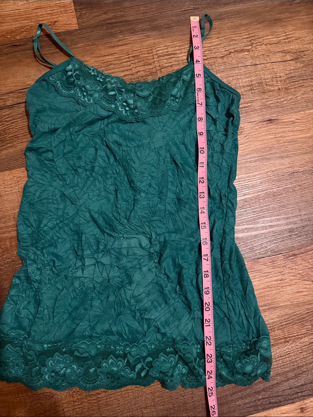 Maurices Emerald Green Lace-Trim Satin Camisole - Picture 5 of 6